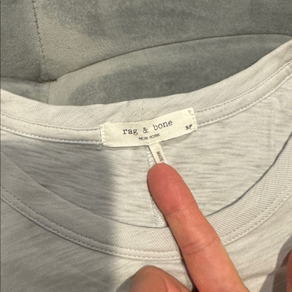 Rag & Bone Soft Heather Gray Blue Short Sleeve Slub Cotton Pima Tee Size Small - Picture 2 of 11